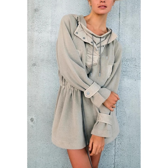 Free People Jackets & Blazers - We the Free Sadie Surplus Knit Jacket in Stone - Size XS